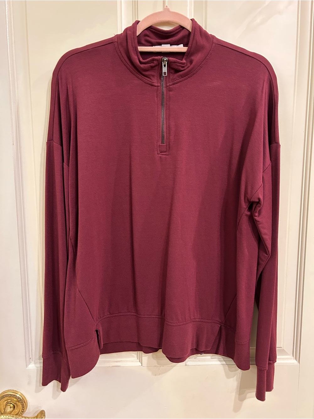 Threads 4 Thought Burgundy Quarter Zip Pullover Size M Like New